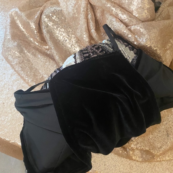 Sequin and Black Velvet Bodysuit - Picture 2 of 3